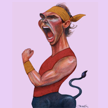 Rafael Nadal, tenista español, en caricaturas